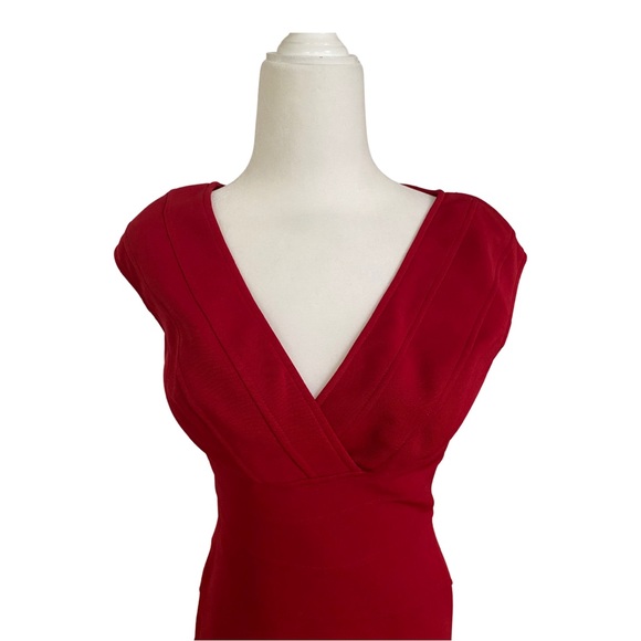 Adrianna Papell Red Sheath Midi Dress. Size: 4 - Picture 3 of 4